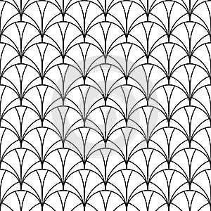 Art deco seamless pattern. Repeating abstract geometric background. Modern geometry lattice. Repeated elegant flower graphic