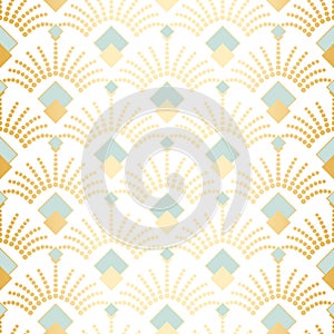 Art deco seamless vector pattern.Vintage geometric gold gatsby texture background, 20s and 30s trendy pattern