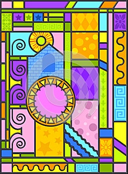 Art-deco stained glass art