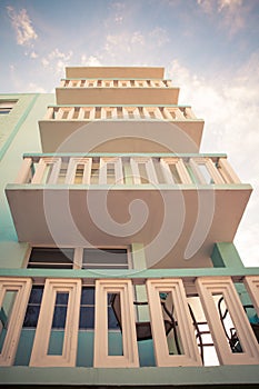 Art Deco style architecture typical  Miami Florida