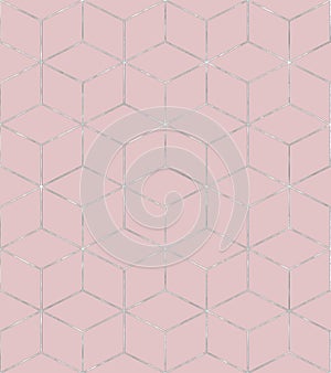 Art deco style cubes luxury seamless pattern background