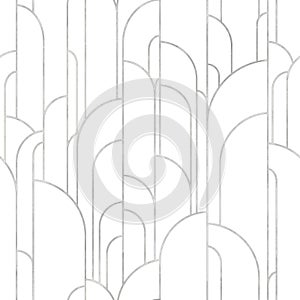 Art deco style geometric forms seamless pattern background