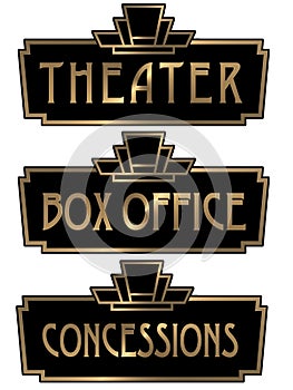 Art Deco Theater Box Office Sign Plaque
