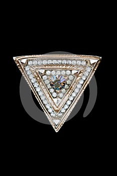 Art deco triangle brooch