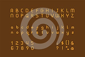 Art Deco typeface in golden color