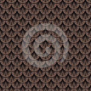 Art deco vector geometric pattern in brown color