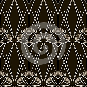 Art deco vector geometric pattern. Seamless texture background d