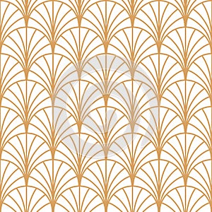 Art deco vector seamless pattern isolated on white