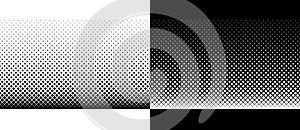 Art design element or background with halftone rhombuses. A black figure on a white background and an equally white figure on the