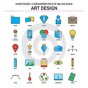 Art and Design Flat Line Icon Set - Business Concept Icons Design