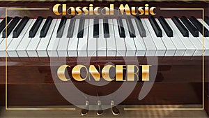 Art design of a poster or brochure of a classical music concert with piano
