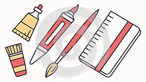 Art and design tools for creative and technical work, vector design Generative AI