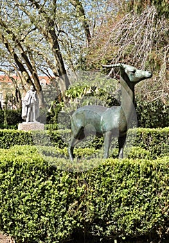 Bronze sculpture of a deer in Caldas da Rainha photo