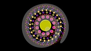 art dot fade circle and outside small circle multi fresh black light tone