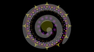 Art dot fade circle and outside small twenty fore thorn yellow dark purple tone photo