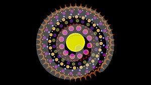 art dot fade circle and outside small twenty fore thorn yellow purple tone photo