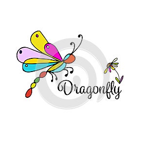 Art dragonfly, sketch for your design