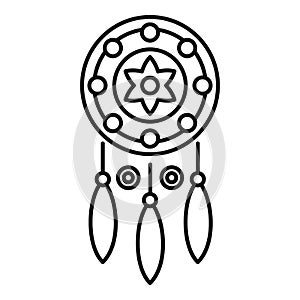 Art dream catcher icon outline vector. Native indian