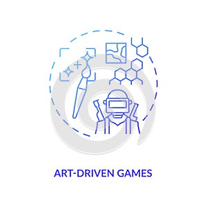 Art driven games concept icon