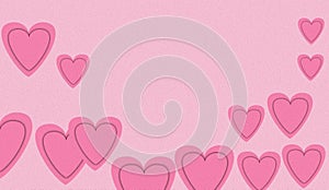 Art elements in shape of heart on pink background