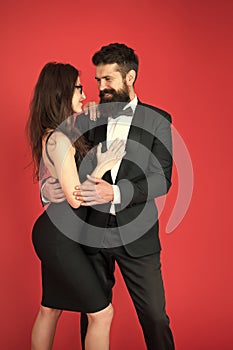 Art experts of bearded man and woman. romantic date for art expert couple. Couple in love on date. esthete. Romantic