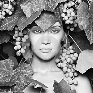 Art fashion portrait off young lady in garden