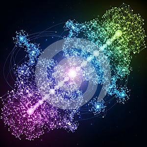 Art featuring interconnected nodes forming a complex web like