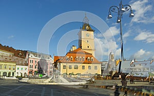 Art-filtred photo of Brasov Town Hall, Romania photo