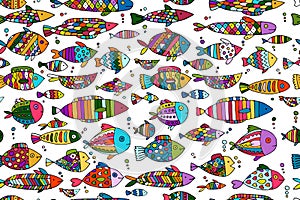 Art fish collection, sketch for your design