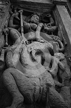 Art found on the architecture in ancient Hinduism temple,  India