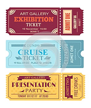 Art Gallery Exhibition Ticket, Cruise Coupon Set