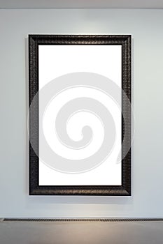 Art Gallery Museum Isolated Frame Contemporary White Wall Rectangular Clipping Path