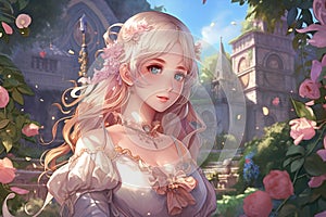 Art Girls - heroine, in a beautiful magical setting photo