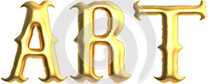 Art golden text , 3d rendering