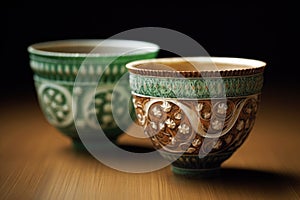 The Art of Green and Brown Ceramic Bowls