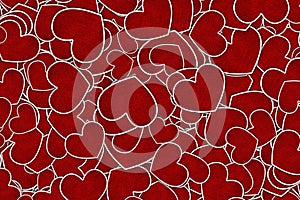 Art grunge red heart pattern background