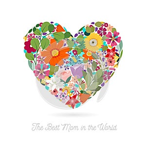 Art heart shape for your design. Best Mom concept