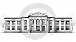 Art Historical House: Modern 3d Vector Illustration