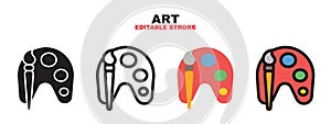 Art icon set with different styles. Editable stroke and pixel perfect. Can be used for web, mobile, ui and more