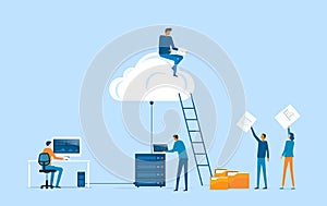 Business technology storage cloud computing service concept