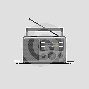 Vintage radio flat design vector illustration