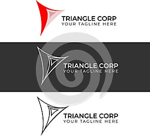 Triple Triangle Logo Minimalist Vector photo