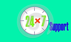 24x7 hours support vector or illustration art and vectorArt & Illustration