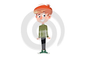 Vector cartoon illustration Of Boy