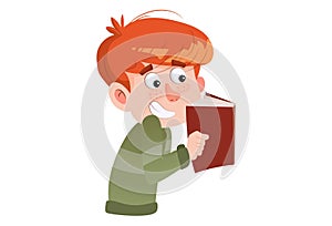 Vector cartoon illustration Of Boy
