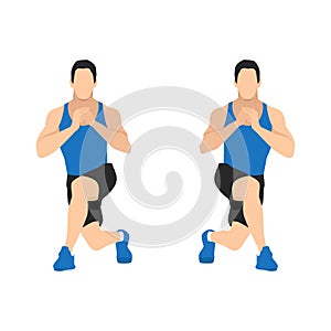 Man doing workout with Alternating Curtsy Lunge photo
