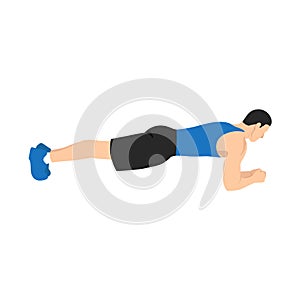 Man doing plank. abdominals exercise photo