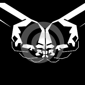 Black and white illustration of praying hands