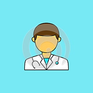 Simple male doctor avatar vector illustration