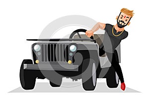 Vector graphic illustration of Rajput Boy photo